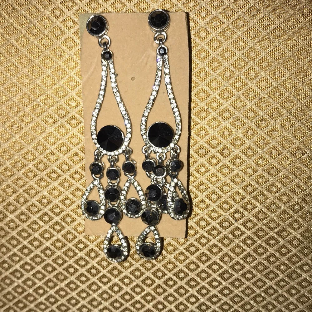 Long silver earrings